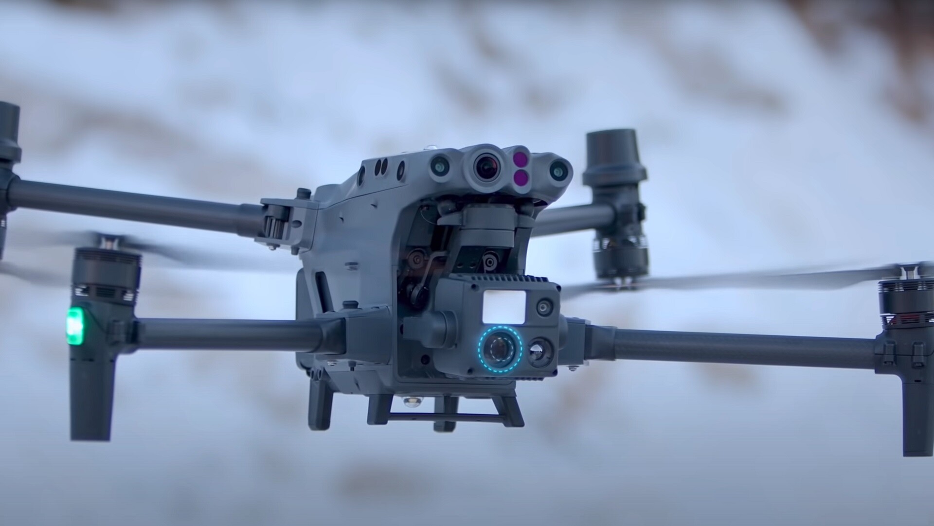 A drone flying during a demo for a customer to sho how drone services can help them achieve better and faster results